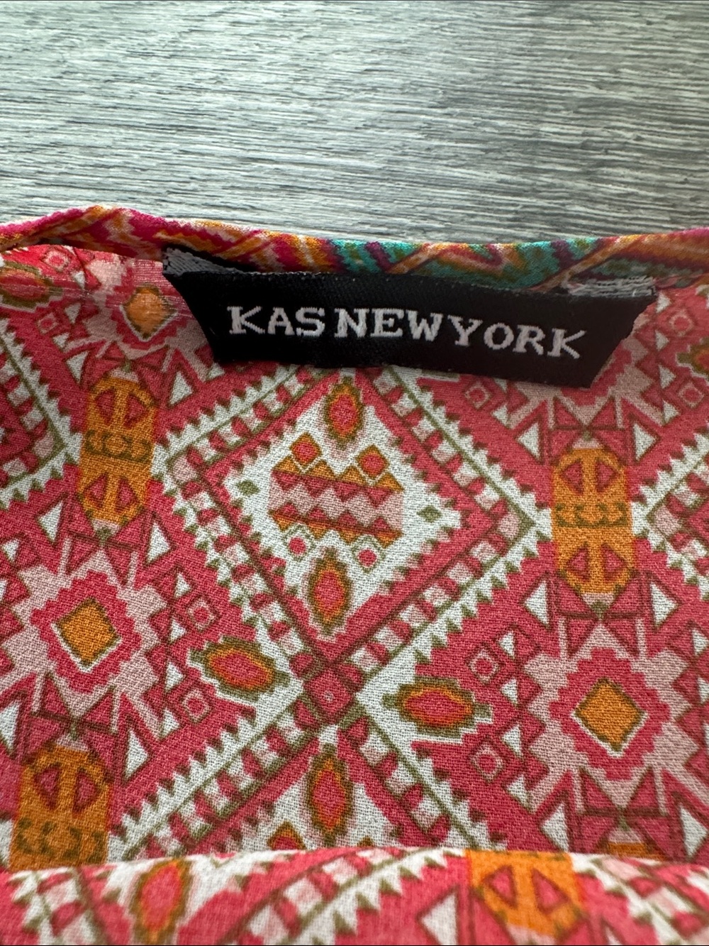 Kas New York Orange Print Sleeveless Top Size Medium - Picture 8 of 10